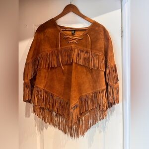Tan Fringe Cape & Matching Dress